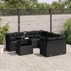 Image de Vidaxl Salon De Jardin 9 Pcs Avec Coussins Noir RÃ©sine TressÃ©e