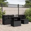 Image de vidaXL Salon de jardin 6 pcs avec coussins noir résine tressée3266545