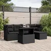 Image de Vidaxl Salon De Jardin 6 Pcs Avec Coussins Noir RÃ©sine TressÃ©e