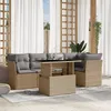 Image de Vidaxl Salon De Jardin Avec Coussins 6 Pcs Beige RÃ©sine TressÃ©e