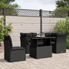 Image de Vidaxl Salon De Jardin 6 Pcs Avec Coussins Noir RÃ©sine TressÃ©e