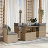 Image de Vidaxl Salon De Jardin Avec Coussins 6 Pcs Beige RÃ©sine TressÃ©e