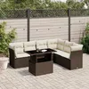 Image de vidaXL Salon de jardin avec coussins 7 pcs marron résine tressée3266613