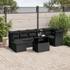 Image de Vidaxl Salon De Jardin 8 Pcs Avec Coussins Noir RÃ©sine TressÃ©e