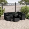Image de Vidaxl Salon De Jardin 8 Pcs Avec Coussins Noir RÃ©sine TressÃ©e