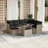 Image de Vidaxl Salon De Jardin 8 Pcs Avec Coussins Gris Clair RÃ©sine TressÃ©e