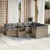 Image de Vidaxl Salon De Jardin Avec Coussins 10 Pcs Beige RÃ©sine TressÃ©e