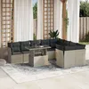 Image de Vidaxl Salon De Jardin Avec Coussins 10 Pcs Gris Clair RÃ©sine TressÃ©e