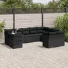 Image de Vidaxl Salon De Jardin 10 Pcs Avec Coussins Noir RÃ©sine TressÃ©e