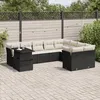 Image de Vidaxl Salon De Jardin 10 Pcs Avec Coussins Noir RÃ©sine TressÃ©e