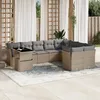 Image de Vidaxl Salon De Jardin Avec Coussins 10 Pcs Beige RÃ©sine TressÃ©e