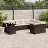 Image de vidaXL Vidaxl Salon De Jardin 10 Pcs Avec Coussins Marron Résine Tressée