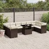 Image de vidaXL Salon de jardin et coussins 11 pcs marron résine tressée3266863
