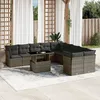 Image de Vidaxl Salon De Jardin 11 Pcs Avec Coussins Gris RÃ©sine TressÃ©e