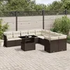 Image de Vidaxl Salon De Jardin Et Coussins 11 Pcs Marron RÃ©sine TressÃ©e