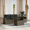 Image de vidaXL Salon de jardin 5 pcs avec coussins gris résine tressée3267100