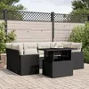 Image de Vidaxl Salon De Jardin 7 Pcs Avec Coussins Noir RÃ©sine TressÃ©e