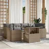 Image de Vidaxl Salon De Jardin Avec Coussins 7 Pcs Beige RÃ©sine TressÃ©e