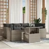 Image de Vidaxl Salon De Jardin Avec Coussins 7 Pcs Gris Clair RÃ©sine TressÃ©e