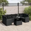 Image de Vidaxl Salon De Jardin 8 Pcs Avec Coussins Noir RÃ©sine TressÃ©e