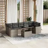 Image de vidaXL Salon de jardin 8 pcs avec coussins gris clair résine tressée