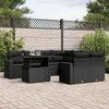 Image de Vidaxl Salon De Jardin 9 Pcs Avec Coussins Noir RÃ©sine TressÃ©e