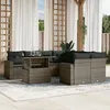 Image de Vidaxl Salon De Jardin 9 Pcs Avec Coussins Gris RÃ©sine TressÃ©e