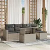 Image de vidaXL Salon de jardin 6 pcs avec coussins gris clair résine tressée
