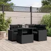 Image de Vidaxl Salon De Jardin 5 Pcs Avec Coussins Noir RÃ©sine TressÃ©e