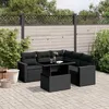 Image de Vidaxl Salon De Jardin 6 Pcs Avec Coussins Noir RÃ©sine TressÃ©e