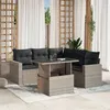 Image de vidaXL Salon de jardin 6 pcs avec coussins gris clair résine tressée