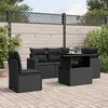 Image de Vidaxl Salon De Jardin 6 Pcs Avec Coussins Noir RÃ©sine TressÃ©e