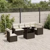 Image de Vidaxl Salon De Jardin Avec Coussins 7 Pcs Marron RÃ©sine TressÃ©e
