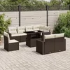 Image de Vidaxl Salon De Jardin Avec Coussins 9 Pcs Marron RÃ©sine TressÃ©e