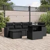 Image de Vidaxl Salon De Jardin 7 Pcs Avec Coussins Noir RÃ©sine TressÃ©e