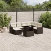 Image de Vidaxl Salon De Jardin 8 Pcs Avec Coussins Marron RÃ©sine TressÃ©e