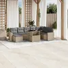 Image de Vidaxl Salon De Jardin Avec Coussins 9 Pcs Beige RÃ©sine TressÃ©e