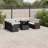 Image de Vidaxl Salon De Jardin 10 Pcs Avec Coussins Noir RÃ©sine TressÃ©e