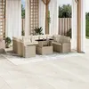 Image de vidaXL Salon de jardin avec coussins 10 pcs beige résine tressée3267478