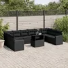 Image de Vidaxl Salon De Jardin 11 Pcs Avec Coussins Noir RÃ©sine TressÃ©e