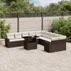 Image de vidaXL Vidaxl Salon De Jardin Et Coussins 11 Pcs Marron Résine Tressée