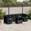 Image de vidaXL Vidaxl Salon De Jardin 8 Pcs Avec Coussins Noir Résine Tressée