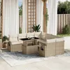Image de Vidaxl Salon De Jardin Avec Coussins 9 Pcs Beige RÃ©sine TressÃ©e