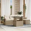 Image de vidaXL Salon de jardin avec coussins 6 pcs beige résine tressée3267868