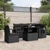 Image de Vidaxl Salon De Jardin 6 Pcs Avec Coussins Noir RÃ©sine TressÃ©e