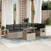 Image de Vidaxl Salon De Jardin Avec Coussins 7 Pcs Gris Clair RÃ©sine TressÃ©e