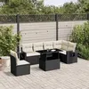 Image de vidaXL Salon de jardin 7 pcs avec coussins noir résine tressée3267936