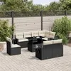Image de vidaXL Salon de jardin 9 pcs avec coussins noir résine tressée3268036