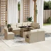 Image de Vidaxl Salon De Jardin Avec Coussins 9 Pcs Beige RÃ©sine TressÃ©e