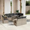 Image de Vidaxl Salon De Jardin 9 Pcs Avec Coussins Gris Clair RÃ©sine TressÃ©e